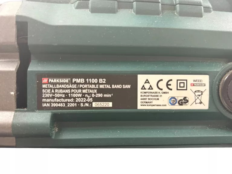 PIŁA TAŚMOWA PARKSIDE DO METALU PMB 1100 B2 1100 W