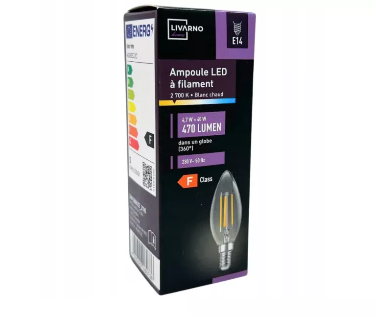 LIVARNO HOME ŻARÓWKA LED E14 470 LUMEN 2700K FILAMENTOWA