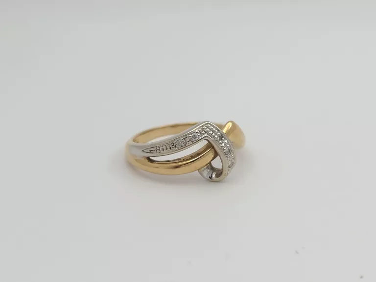 ZŁOTY PIERŚCIONEK Z DIAMENTAMI 0,03CT - 585 14K R,11 2,45G