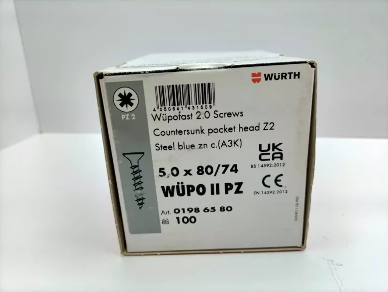 WURTH WKRĘT WUPOFAST 2.0 Z2-(A3K)-5X80/74 100SZT.