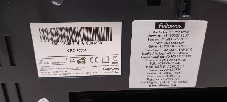 NISZCZARKA FELLOWES 53C