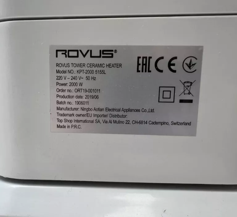 OGRZEWACZ POWIETRZA ROVUS