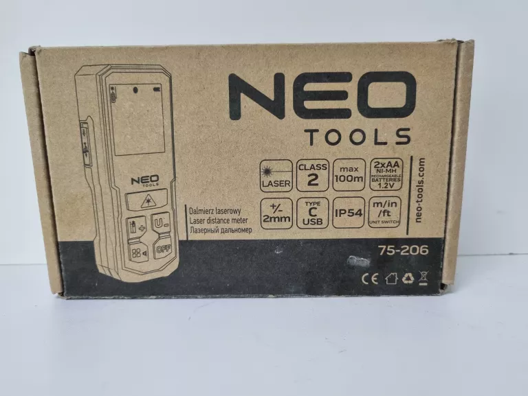 DALMIERZ LASEROWY ZASIĘG 100M IP54 75-206 NEO TOOLS W PUDEŁKU