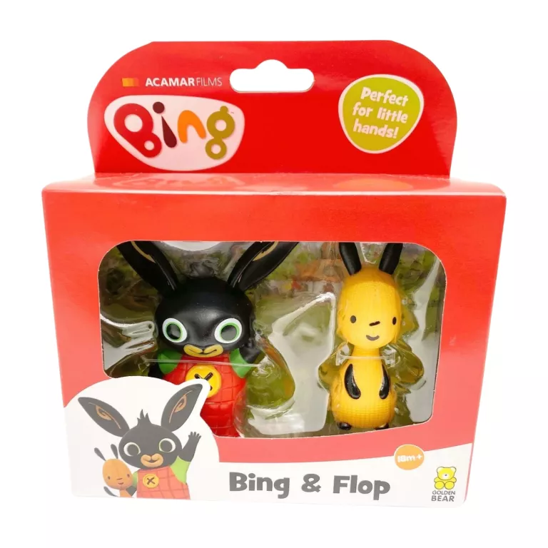 FIGURKI Z BAJKI BING I FLOP ZESTAW 18M+ KRÓLIK BING GOLDEN BEAR