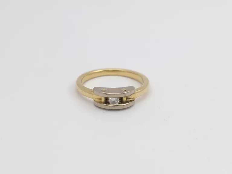 ZŁOTY PIERŚCIONEK Z BRYLANTEM 0,06CT - 585 14K R.9 3,17G