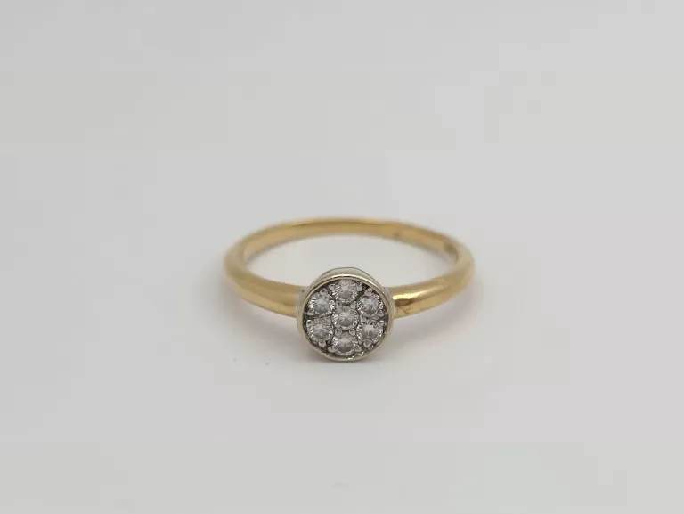 ZŁOTY PIERŚCIONEK Z DIAMENTAMI 0,18CT - 585 14K R.14 2,60G
