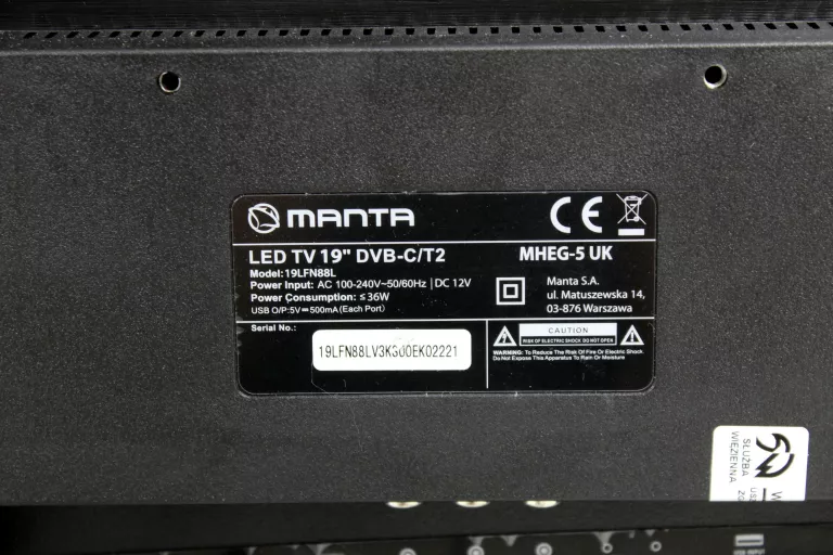 TELEWIZOR TV MANTA 19CALI 19LFN88L