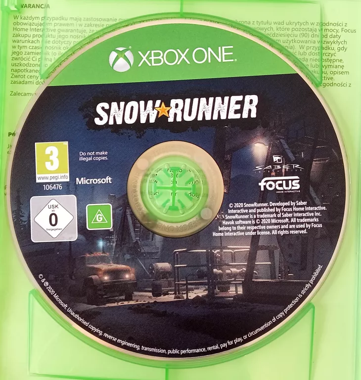 GRA SNOW RUNNER XBOX ONE