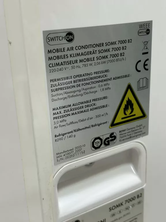 KLIMATYZATOR SWITCH ON SOMK 7000 B2 + PILOT
