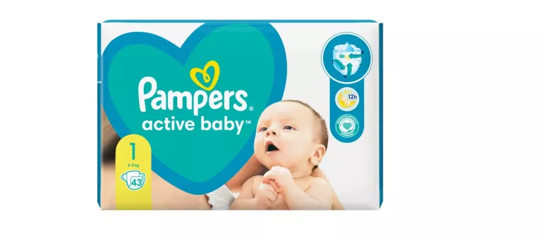 PIELUSZKI PAMPERS ACTIVE BABY ROZMIAR 1 43 SZT.