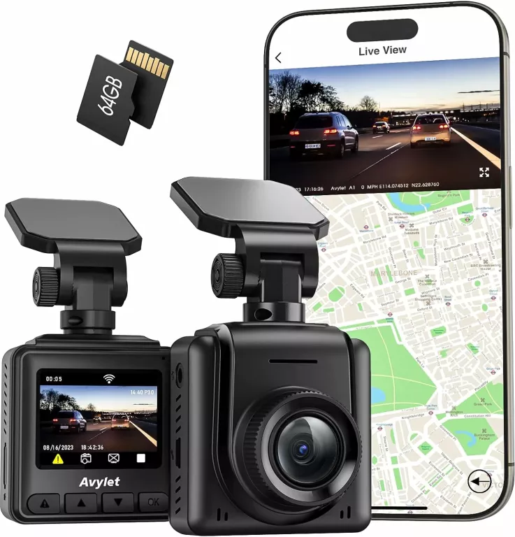 WIDEOREJESTRATOR AVYLET MODEL A1 GPS WIFI 2K 1.5" IPS NIGHT VISION