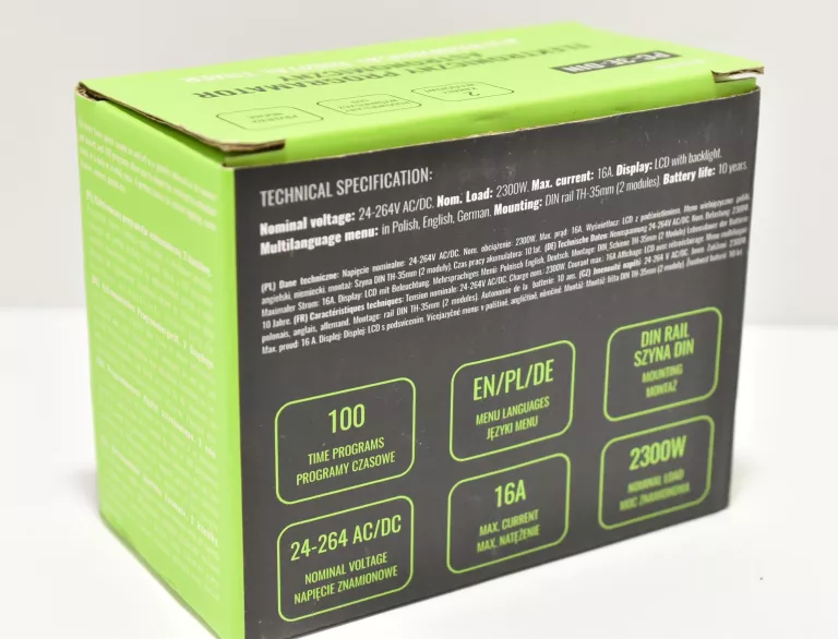 ELEKTRONICZNY PROGRAMATOR CZASOWY ASTRONOMICZNY NA SZYNĘ PC-3E-DIN