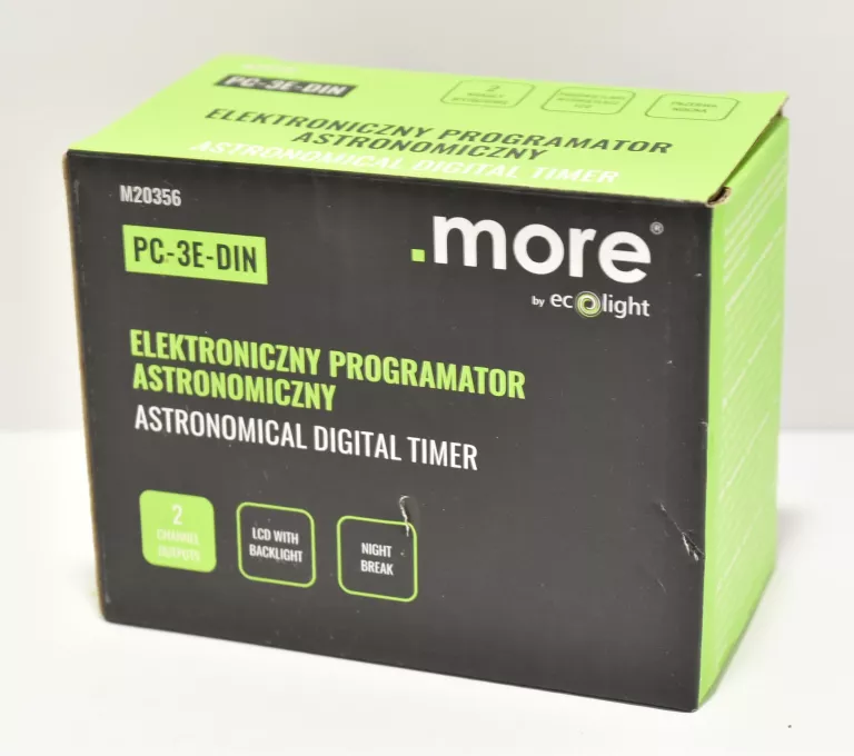 ELEKTRONICZNY PROGRAMATOR CZASOWY ASTRONOMICZNY NA SZYNĘ PC-3E-DIN