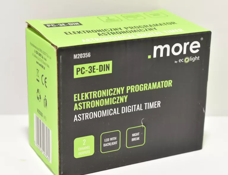 ELEKTRONICZNY PROGRAMATOR CZASOWY ASTRONOMICZNY NA SZYNĘ PC-3E-DIN
