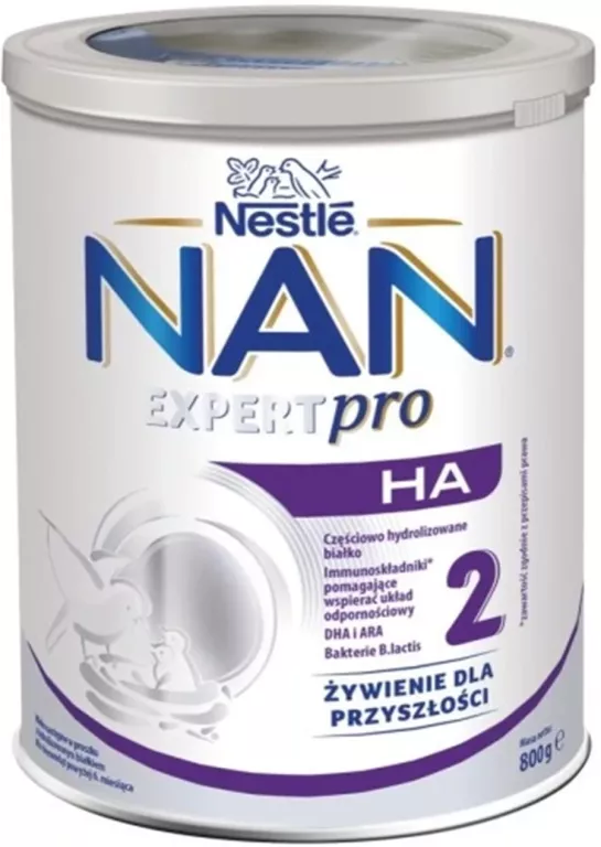 NESTLE NAN EXPERT PRO HA 2 MLEKO NASTĘPNE 800G DATA 08,2024