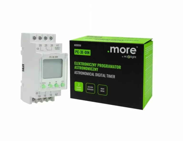 ELEKTRONICZNY PROGRAMATOR CZASOWY ASTRONOMICZNY NA SZYNĘ PC-3E-DIN
