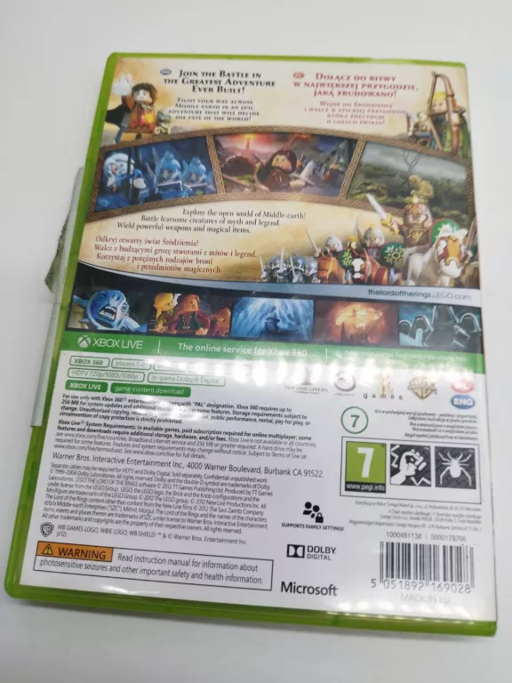 GRA XBOX 360 LEGO LORD OF THE RINGS WŁADCA PIERŚCIENI