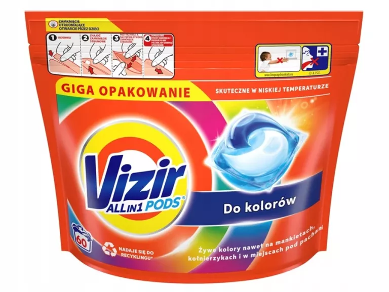 KAPSUŁKI DO PRANIA KOLOROWEGO VIZIR ALL-IN-1 PODS 60 SZT.