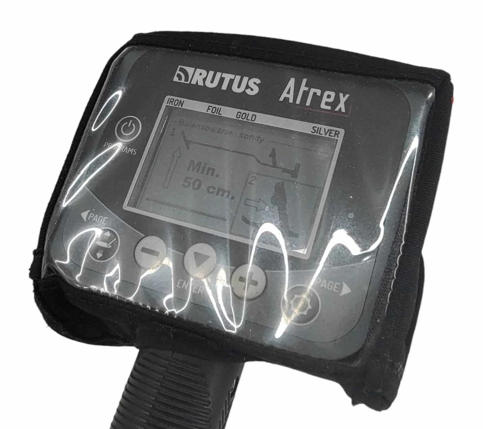 detektor-wykrywacz-metali-rutus-atrex-29dd-biala-cewka-stan-uzywany