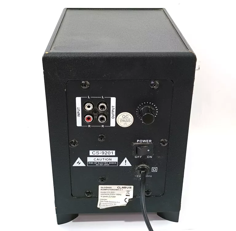 GŁOŚNIKI KOMPUTEROWE CS-9201 CLARUS + SUBWOOFER