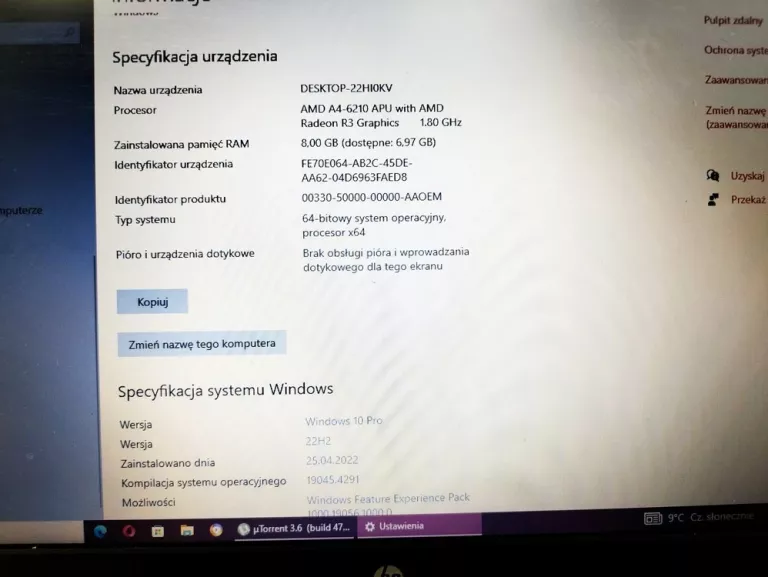 LAPTOP HP 355 G2