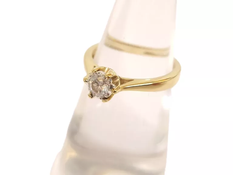 ZŁOTY PIERŚCIONEK ZARĘCZYNOWY Z DIAMENTEM 0,19CT 2,15G 585 14K R8