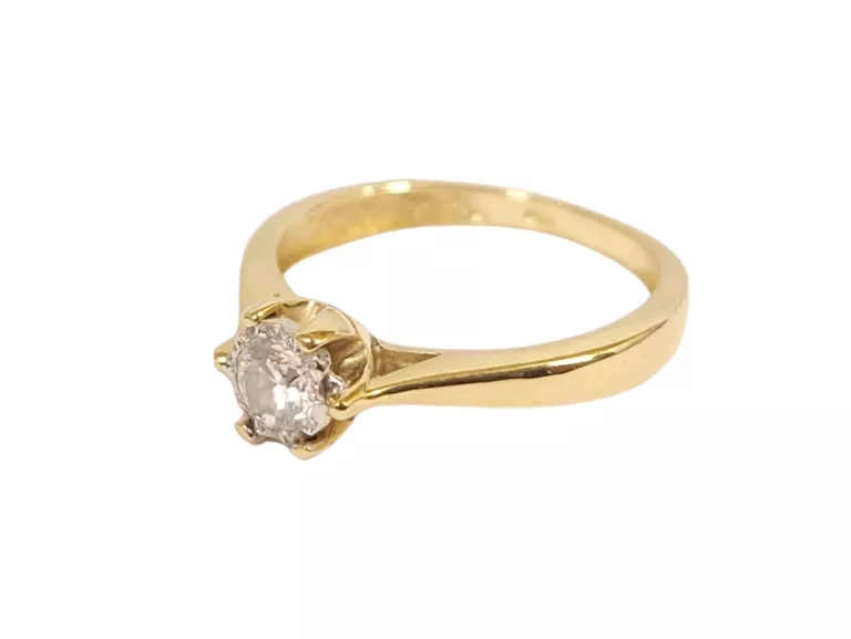 ZŁOTY PIERŚCIONEK ZARĘCZYNOWY Z DIAMENTEM 0,19CT 2,15G 585 14K R8