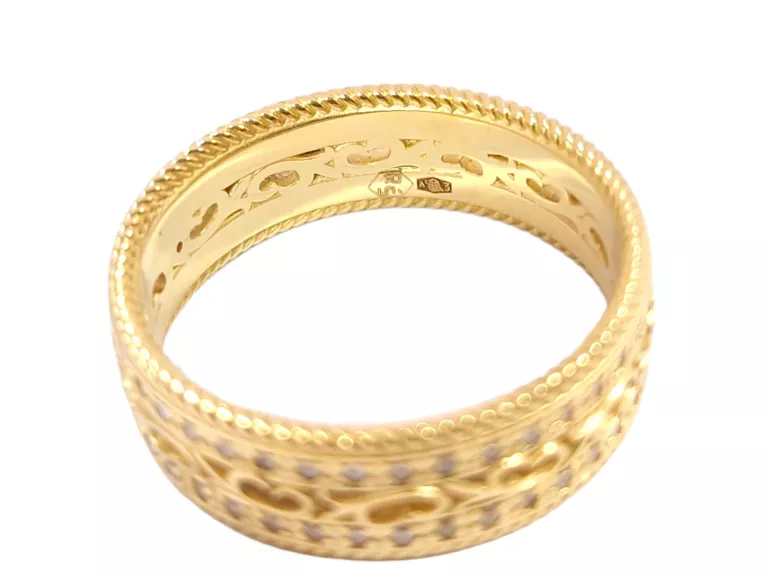 ZŁOTA OBRĄCZKA PIERŚCIONEK Z BRYLANTAMI 4,61G 585 14K 0,40CT R15