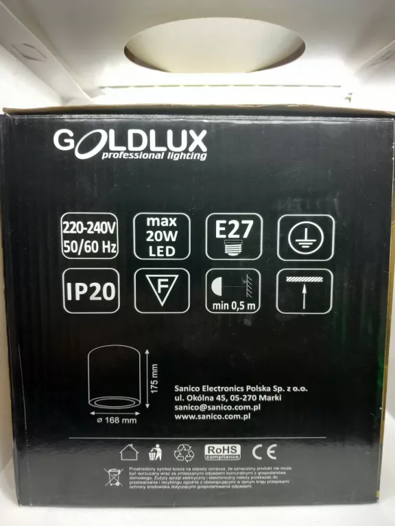 GOLDLUX MERKURY 17 OPRAWA SUFITOWA NATYNKOWA OKRĄGŁA CZARNA