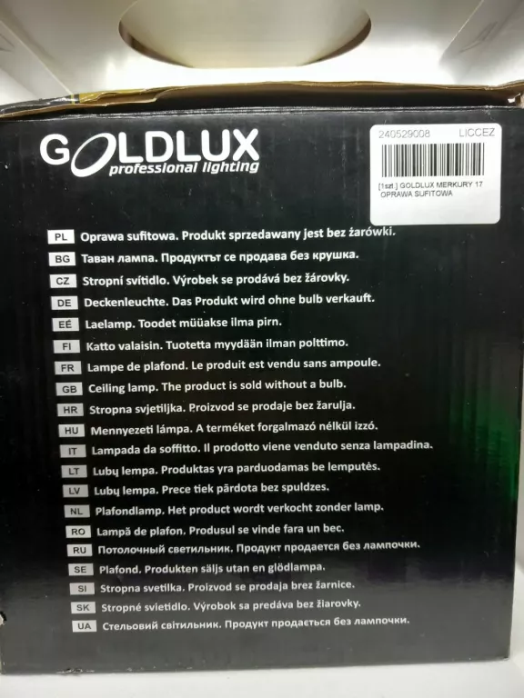 GOLDLUX MERKURY 17 OPRAWA SUFITOWA NATYNKOWA OKRĄGŁA CZARNA