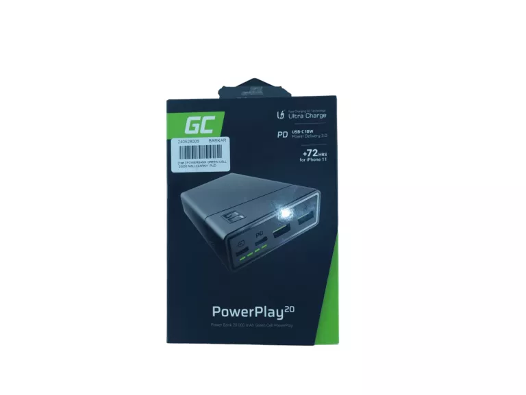 CZARNY POWERBANK GREEN CELL POWERPLAY 20 20000MAH