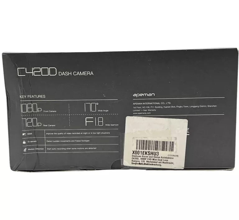 KAMERA SAMOCHODOWA DASHCAM APEMAN C420D DOPPIA 1080P FHD