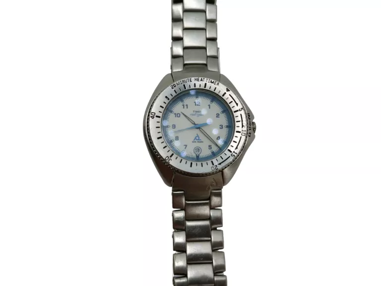 ZEGAREK TIMEX REEF GEAR CR2016 SREBRNY Z NIEBIESKO BIAŁĄ TARCZĄ