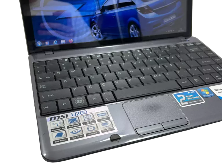 LAPTOP MSI MSIU200-PC INTEL CORE 2 SOLO U 3500 4GB RAM WIN 7