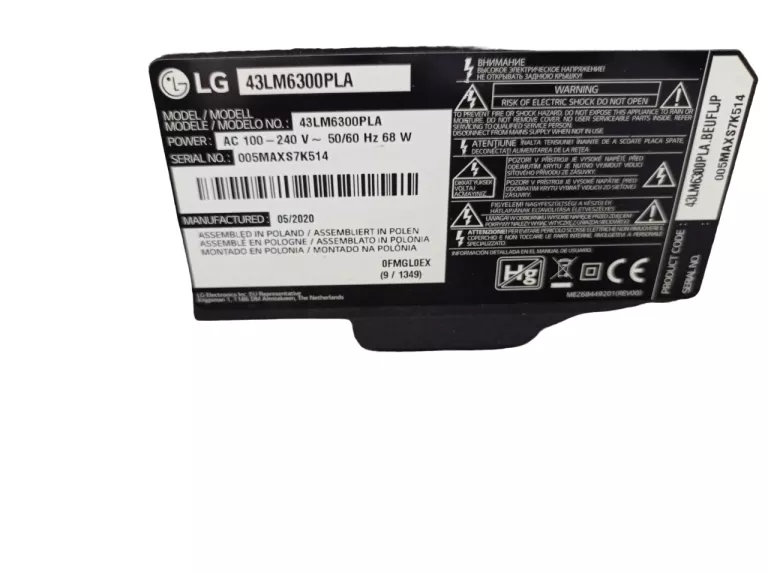 TELEWIZOR SMART TV LG 43LM6300PLA KOMPLET