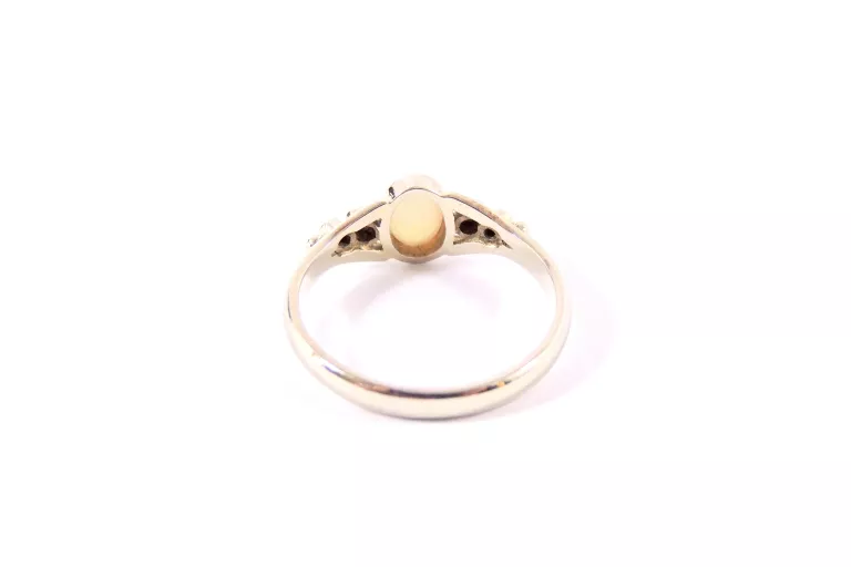 PIĘKNY ZŁOTY PIERŚCIONEK OPAL BRYLANTY 585 2,29G R. 13