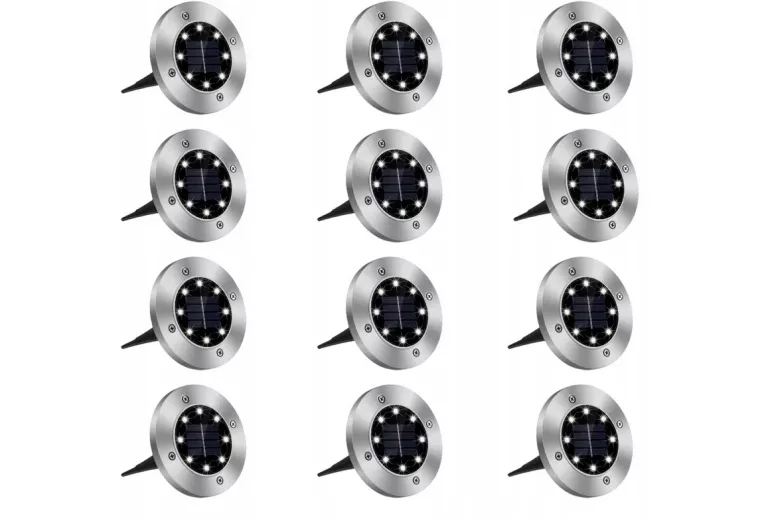 LAMPA SOLARNA WBIJANA XBAY SOLAR DISK LIGHT 12 SZTK PATIO ŚCIEŻKA OGRODOWA