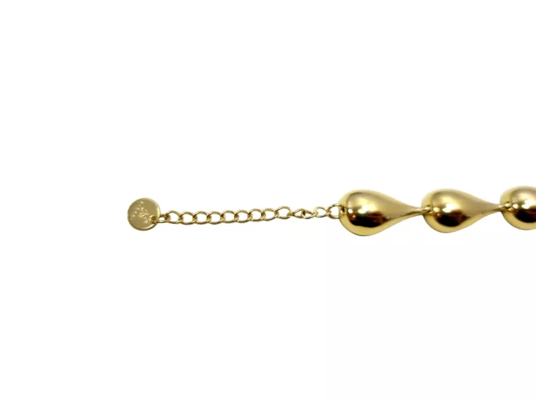 BRANSOLETKA 316L STAL CHIRURGICZNA POZŁACANA 9 DUŻYCH KROPLI D:21CM