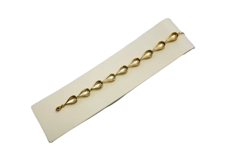 BRANSOLETKA 316L STAL CHIRURGICZNA POZŁACANA 9 DUŻYCH KROPLI D:21CM
