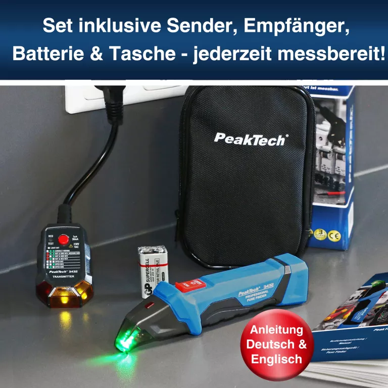 LOKALIZATOR BEZPIECZNIKÓW Z RCD PEAKTECH 3432