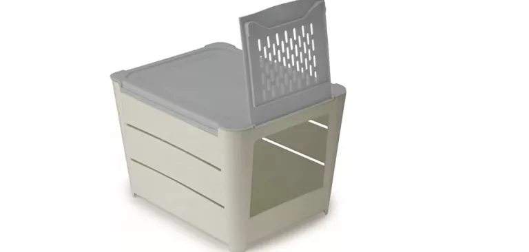 POJEMNIK NA ZIEMNIAKI WARZYWA 3KG BIAŁY SZARY