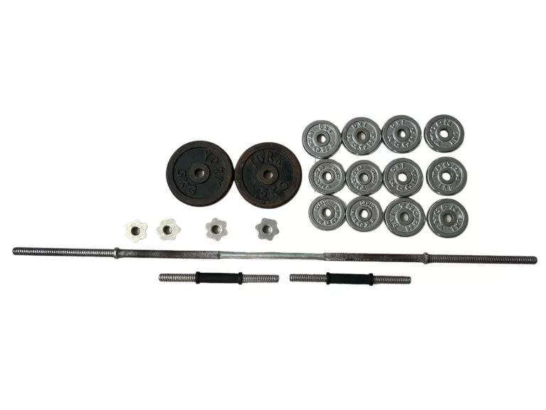 ZESTAW - GRYF PROSTY 160CM + 2X GRYF DO HANTLI + OBCIĄŻENIA 21 KG