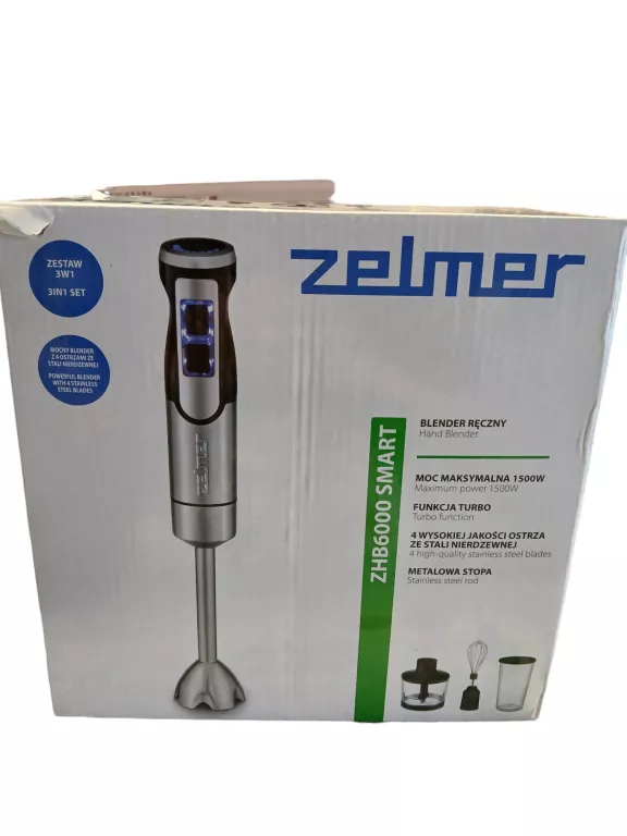 BLENDER RĘCZNY ZELMER ZHB6000 1500W TURBO ROZDRABNIACZ TRZEPACZKA