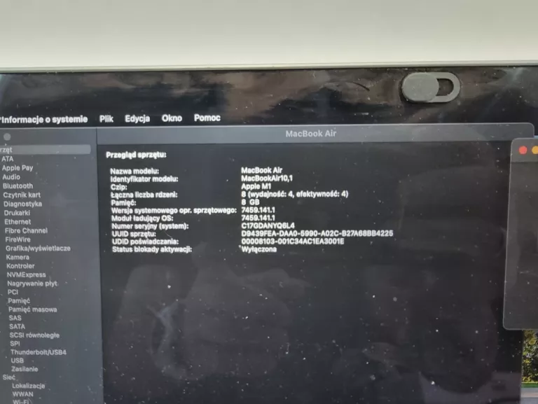 APPLE MACBOOK AIR M1/8GB/256GB SSD