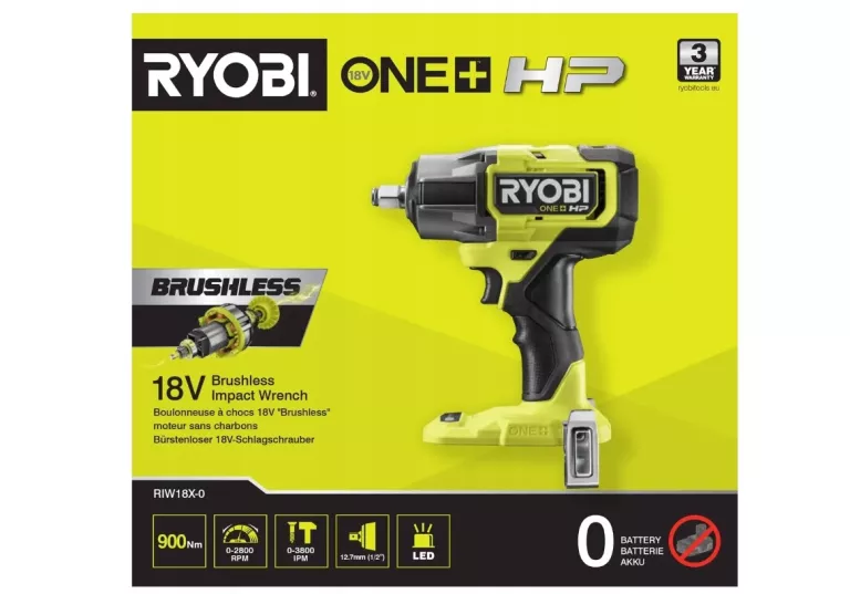 RYOBI KLUCZ UDAROWY 900NM RIW18X-0 ONE+ HP