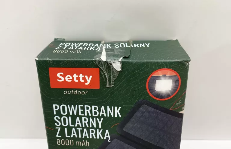 SETTY POWERBANK SOLARNY Z LATARKĄ 8000 MAH