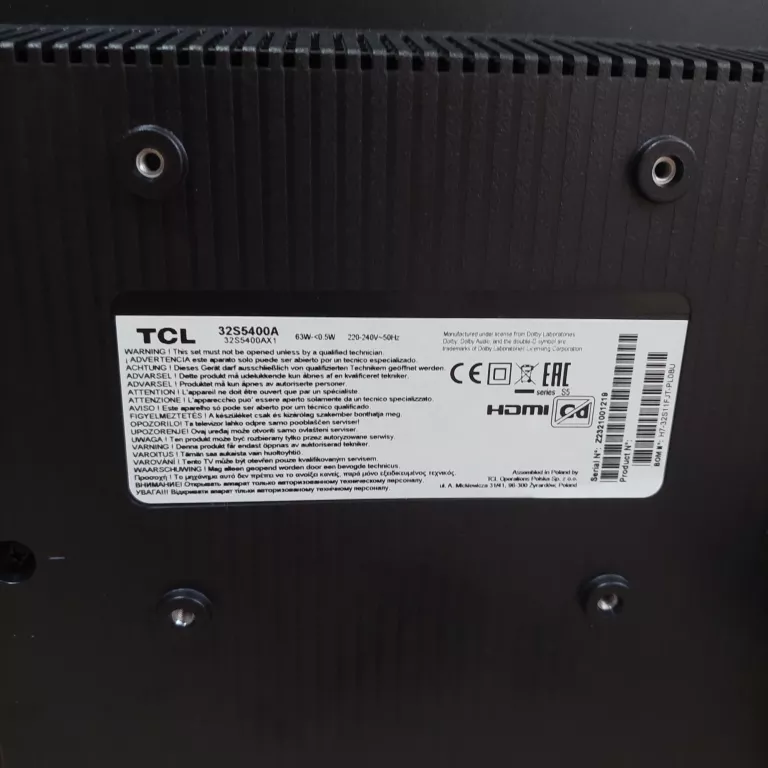 TELEWIZOR TCL 32S5400A 32" LED ANDROID TV + PILOT