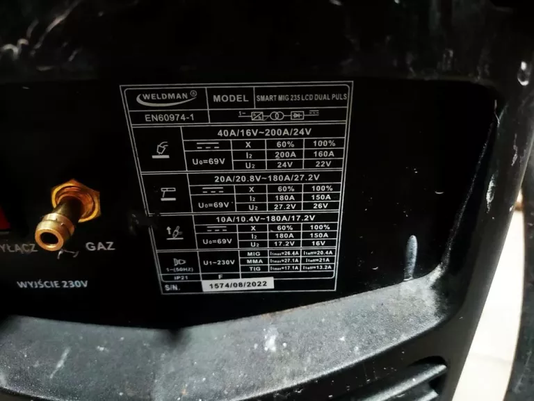 SPAWARKA WELDMAN SMART MIG 235 LCD SYN DUAL PULS