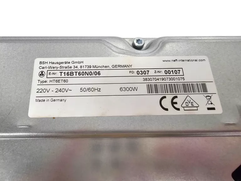 PŁYTA CERAMICZNA DO ZABUDOWY NEFF T16BT60N0 N70 60 CM