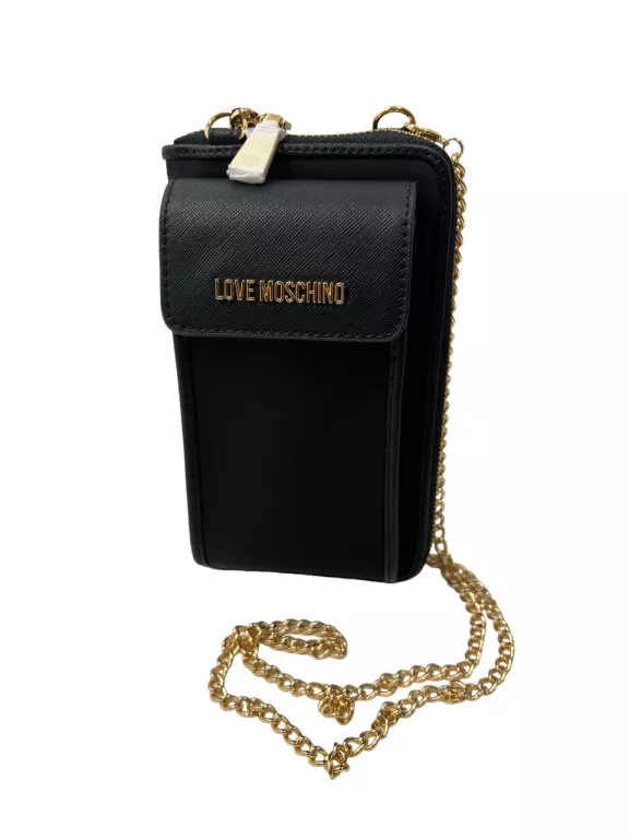 PORTFEL NA ŁAŃCUSZKU LOVE MOSCHINO CZARNY / Z METKĄ